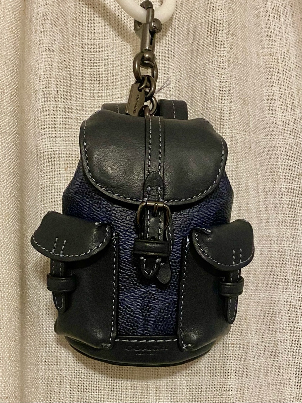 Coach Navy Mini Backpack Bag Charm